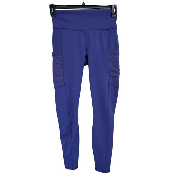 Fabletics Pants - Fabletics Medium PowerHold Ankle Leggings Mid-Rise Pockets Stretch Active Purple